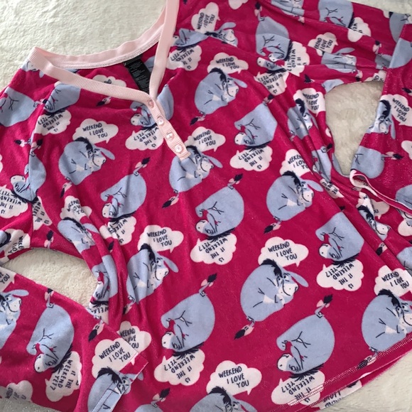 XL Disney Eeyore weekend fleece pajama set - Picture 4 of 6